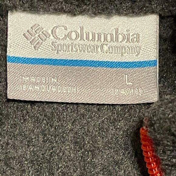 Boys L Columbia Fleece jacket EUC Orange and Gray (14/16) - Picture 4 of 6